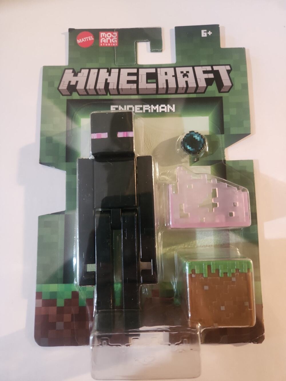 Mattel Minecraft Action Figure - ENDERMAN Ender Pearl Grass Block JCN37-4B11